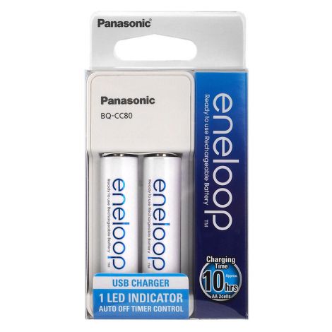 Ładowarka do akumulatorów Panasonic Eneloop LR6/LR03 + 2 akumulatory LR6